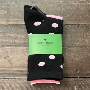 Kate Spade Black Socks with Pink Dots